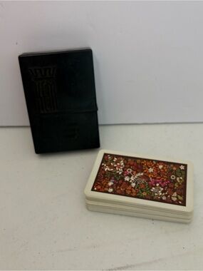 Vintage KEM Fantasy Super Index Single Deck Floral Playing Cards Black Case
